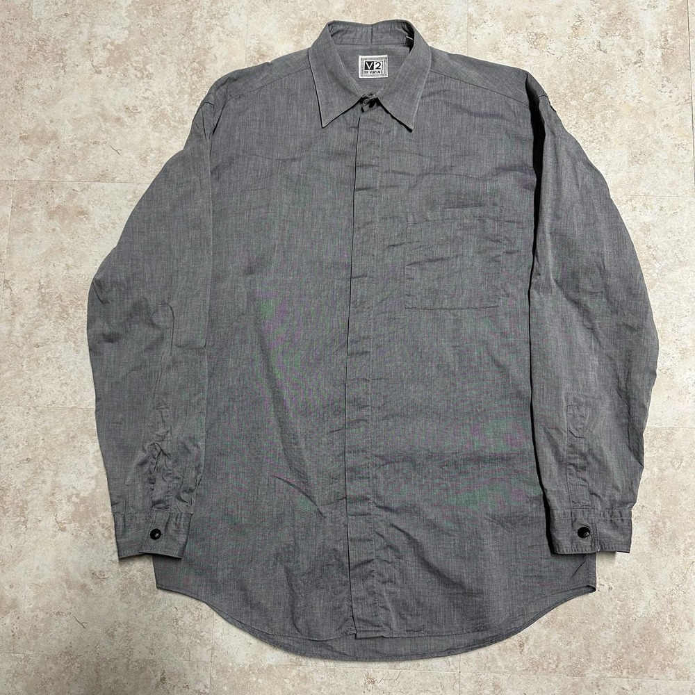 Vintage 90s V2 by Versace Long Sleeve Button Up Dress Shirt 15R